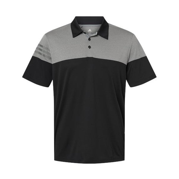 Adidas Men's Heathered 3-Stripes Colorblock Polo-1