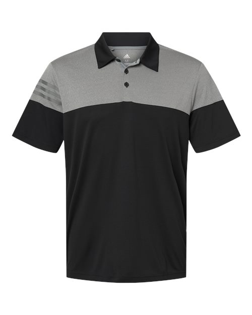 Adidas Men's Heathered 3-Stripes Colorblock Polo-1