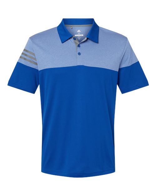 Adidas Men's Heathered 3-Stripes Colorblock Polo-1