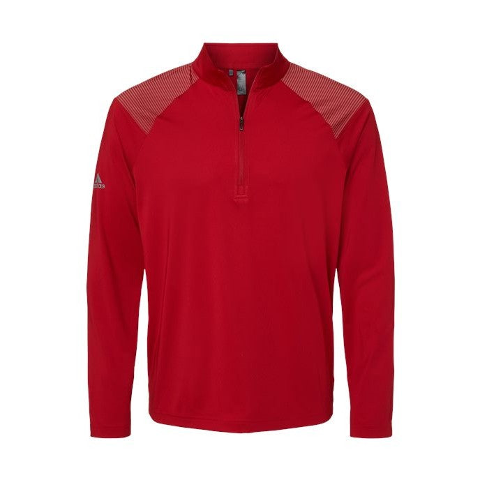 adidas Men's Shoulder Stripe Quarter-Zip Pullover-1