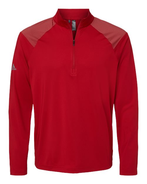adidas Men's Shoulder Stripe Quarter-Zip Pullover-1