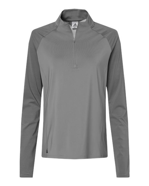 adidas Women's Stripe Block Quarter-Zip Pullover-1