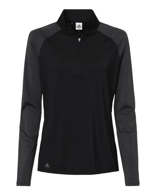 adidas Women's Stripe Block Quarter-Zip Pullover Womens Apparel Sweatshirts & Fleece