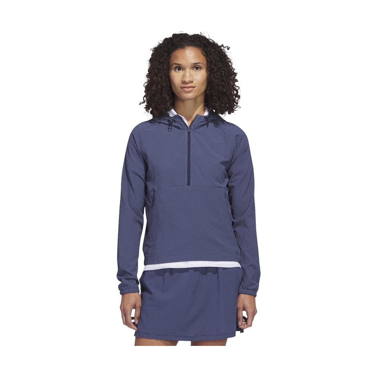 adidas Women's Seersucker 1/4-Zip Golf Hoodie-1