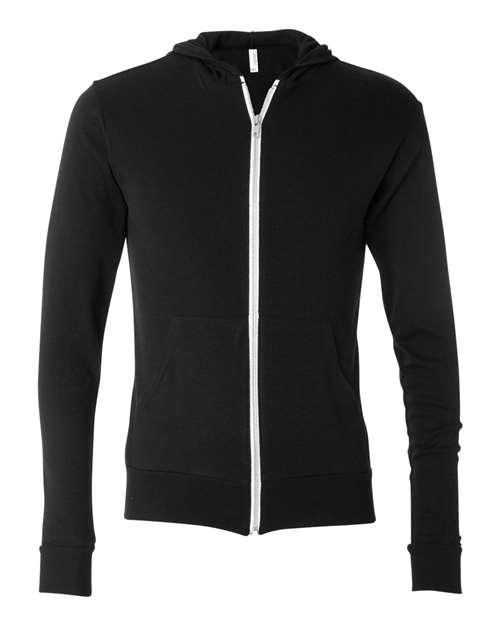 BELLA + CANVAS Men's Triblend Full-Zip Lightweight Hoodie BC3939 Mens Apparel Sweatshirts & Fleece