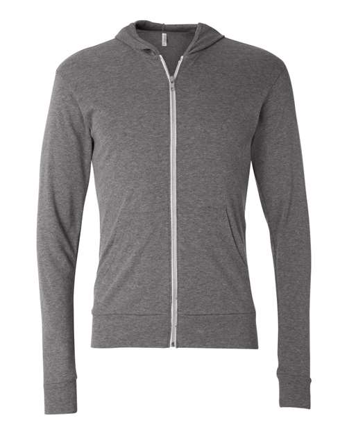 BELLA + CANVAS Men's Triblend Full-Zip Lightweight Hoodie BC3939 Mens Apparel Sweatshirts & Fleece