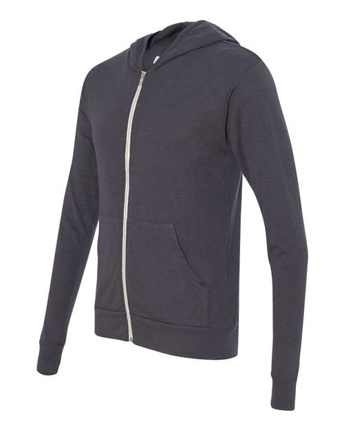 BELLA + CANVAS Men's Triblend Full-Zip Lightweight Hoodie BC3939 Mens Apparel Sweatshirts & Fleece