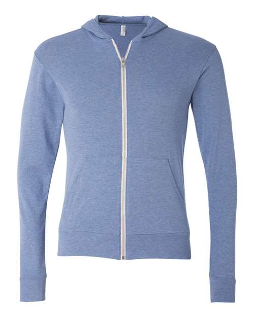 BELLA + CANVAS Men's Triblend Full-Zip Lightweight Hoodie BC3939 Mens Apparel Sweatshirts & Fleece