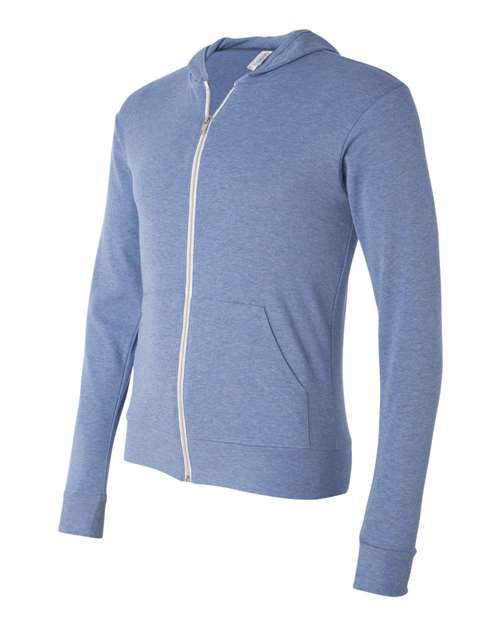 BELLA + CANVAS Men's Triblend Full-Zip Lightweight Hoodie BC3939 Mens Apparel Sweatshirts & Fleece