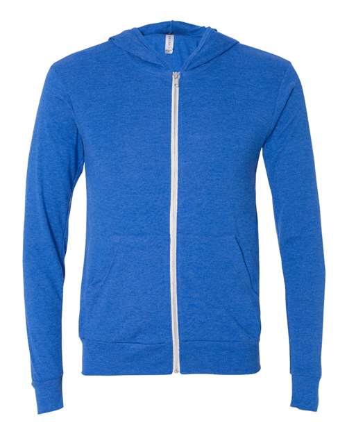 BELLA + CANVAS Men's Triblend Full-Zip Lightweight Hoodie BC3939 Mens Apparel Sweatshirts & Fleece