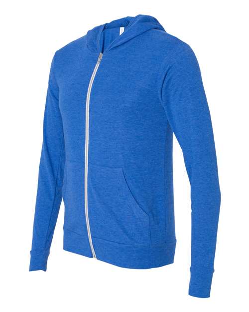 BELLA + CANVAS Men's Triblend Full-Zip Lightweight Hoodie BC3939 Mens Apparel Sweatshirts & Fleece