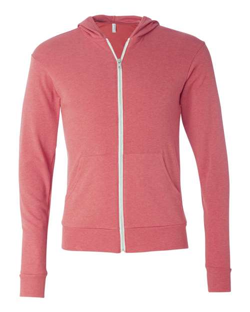BELLA + CANVAS Men's Triblend Full-Zip Lightweight Hoodie BC3939 Mens Apparel Sweatshirts & Fleece