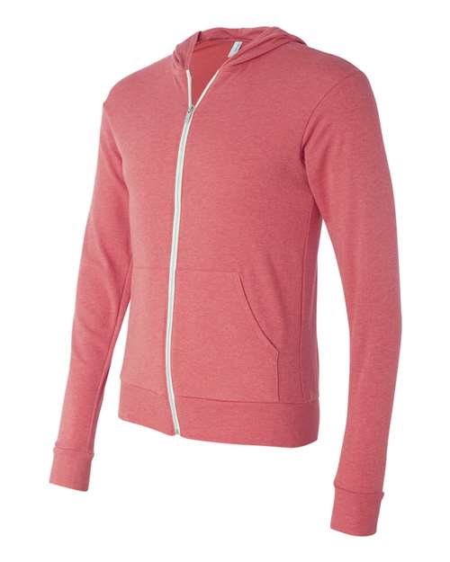 BELLA + CANVAS Men's Triblend Full-Zip Lightweight Hoodie BC3939 Mens Apparel Sweatshirts & Fleece