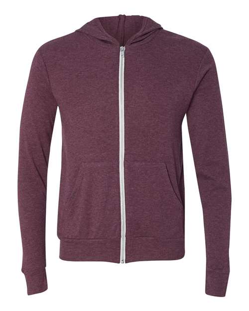 BELLA + CANVAS Men's Triblend Full-Zip Lightweight Hoodie BC3939 Mens Apparel Sweatshirts & Fleece