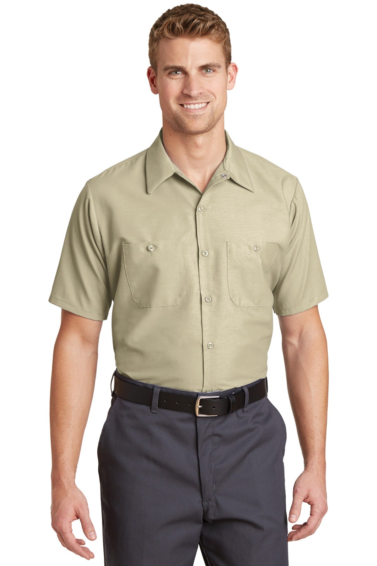 Red Kap Men's Industrial Short Sleeve Work Shirt. SP24 Corporate Apparel Shirts & Tops