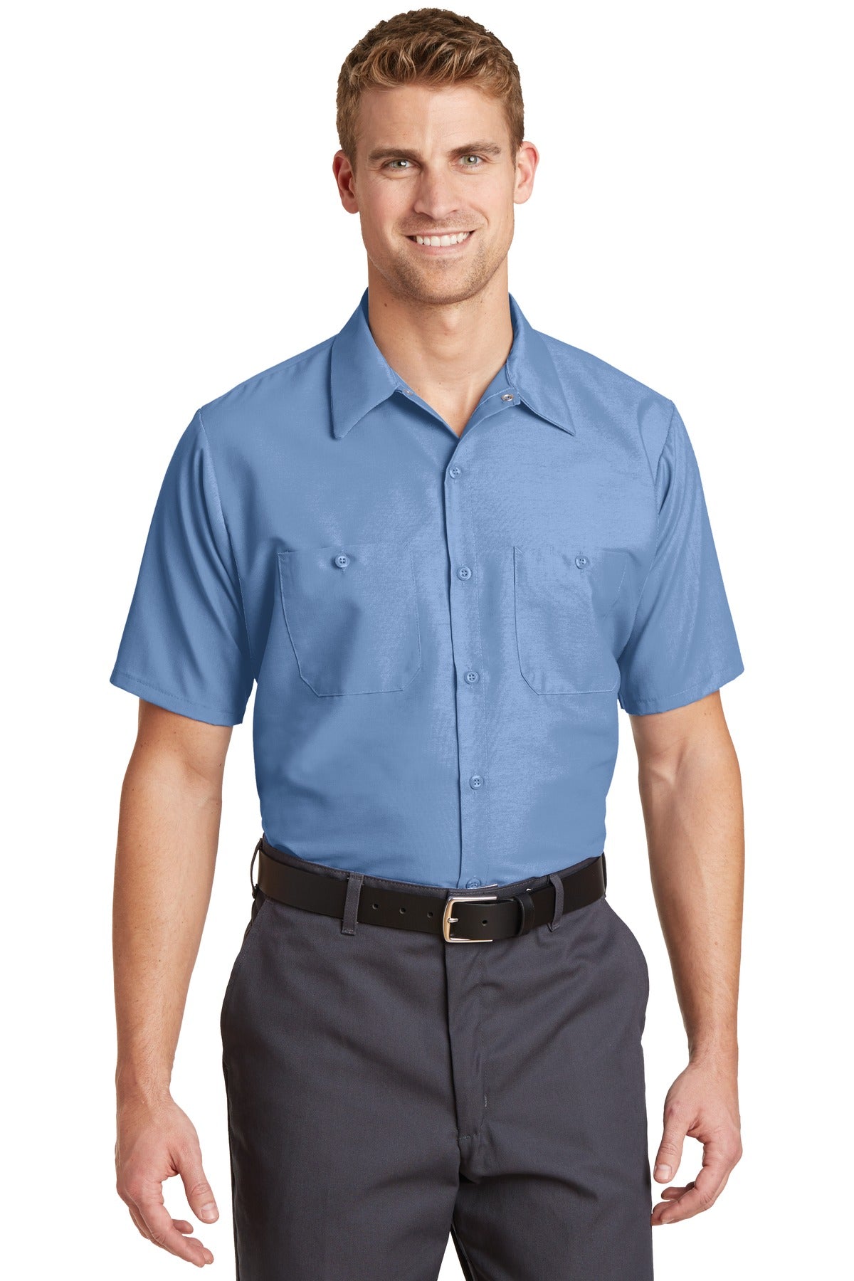 Red Kap Men's Industrial Short Sleeve Work Shirt. SP24 Corporate Apparel Shirts & Tops