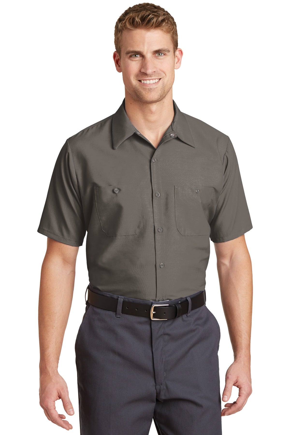 Red Kap Men's Industrial Short Sleeve Work Shirt. SP24 Corporate Apparel Shirts & Tops