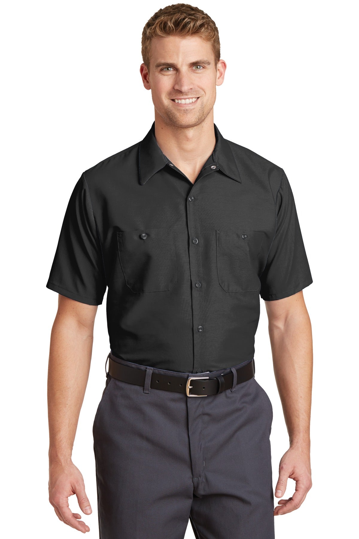 Red Kap Men's Industrial Short Sleeve Work Shirt. SP24 Corporate Apparel Shirts & Tops