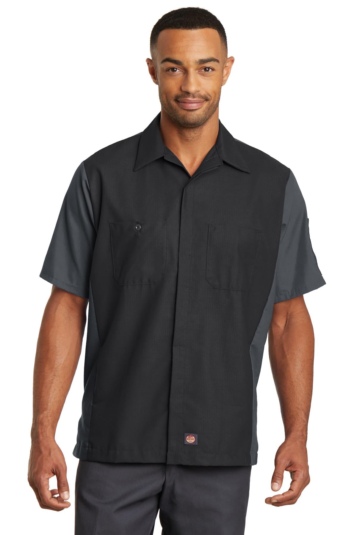 Red Kap Men's Short Sleeve Automotive Crew Shirt. SY20 Corporate Apparel Shirts & Tops