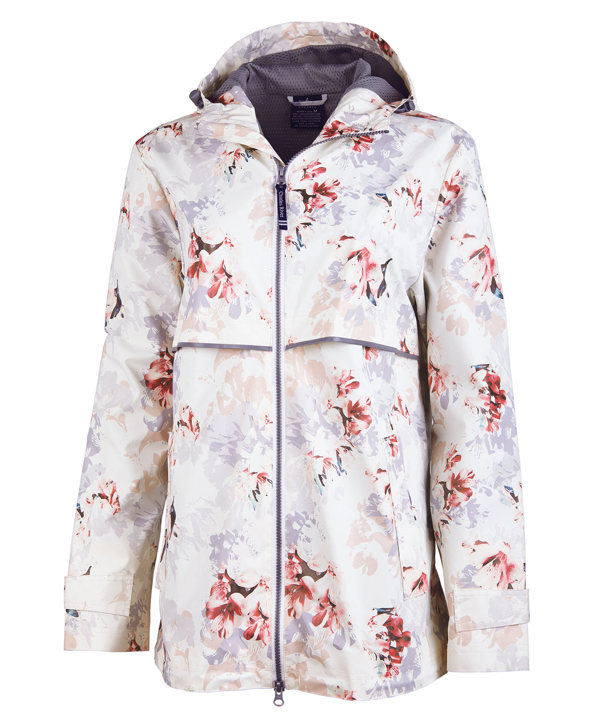 Charles River Women's New Englander Floral Printed Rain Jacket Womens Apparel Jackets & Vests