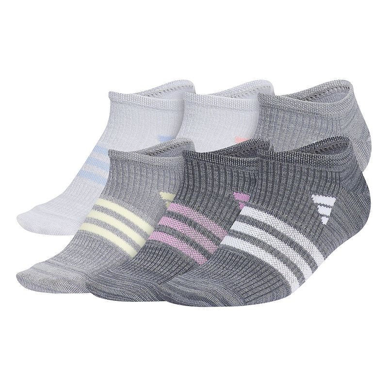 adidas Girl's Superlite 3.0 6-Pack No Show Socks