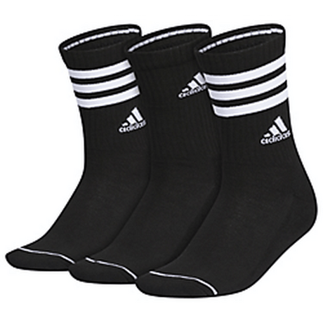 adidas Women's Cushioned 3-Stripe 3.0 3-Pack Crew Socks Unisex Accessories Socks