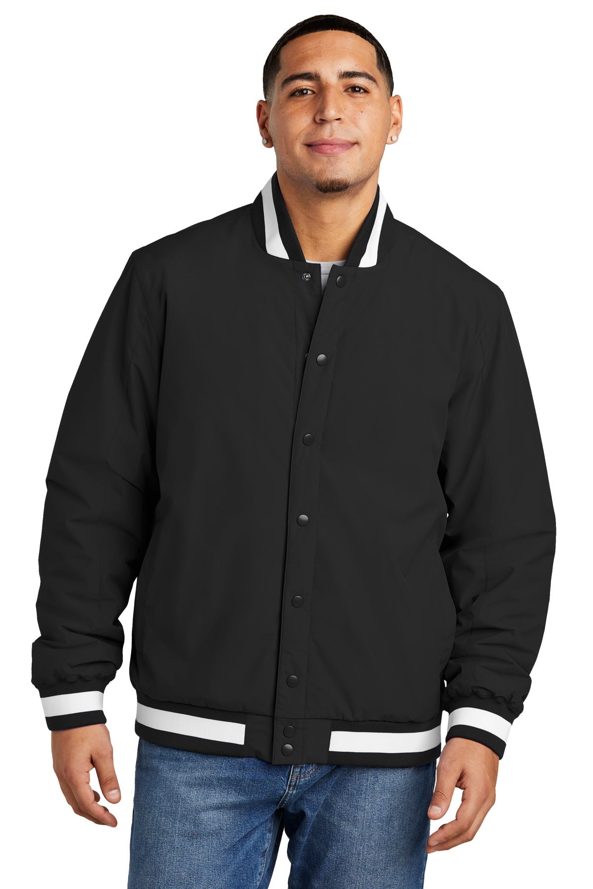 Sport-Tek® Men's Insulated Varsity Jacket Mens Apparel Jackets & Vests