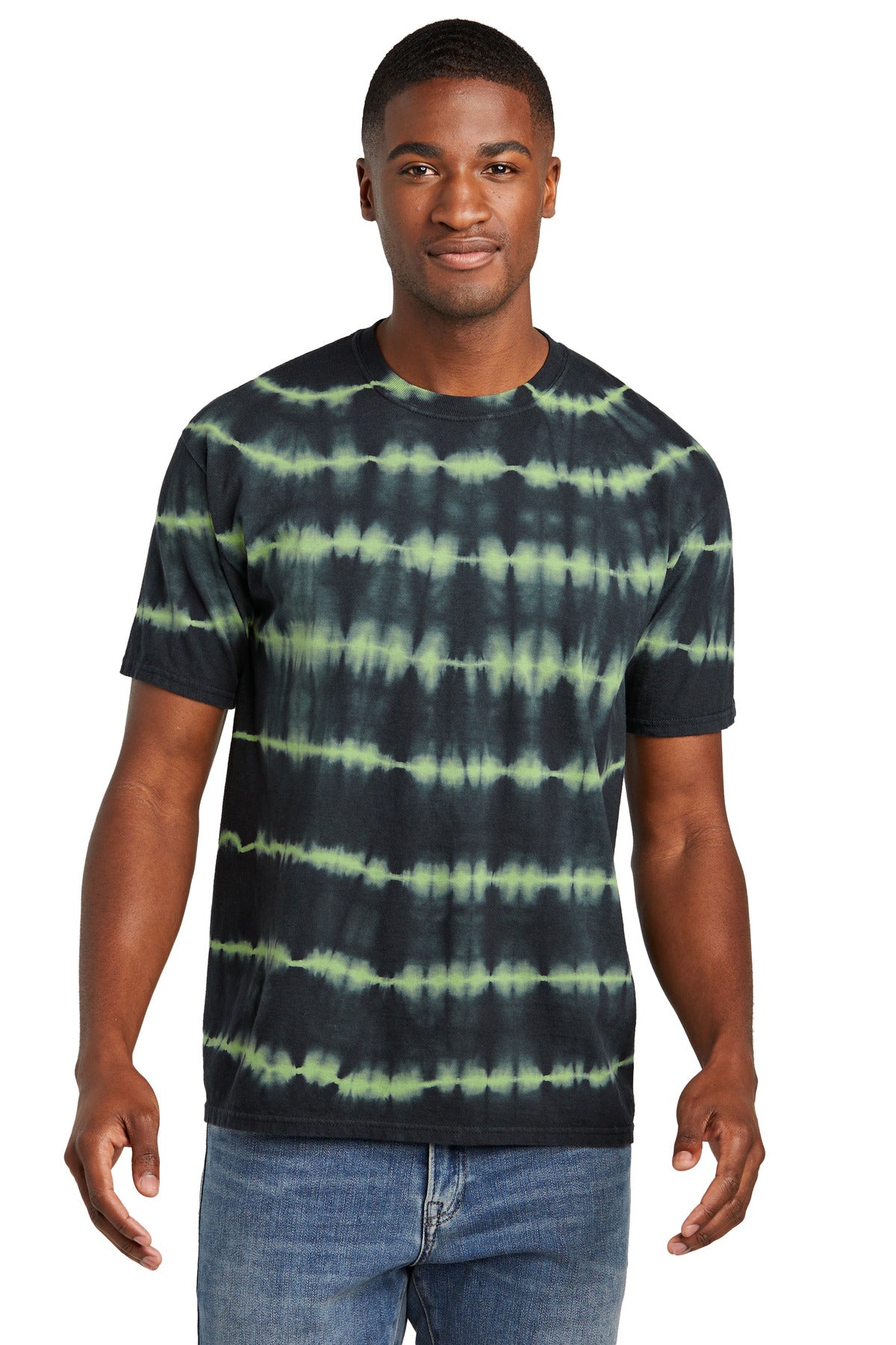 Port & Company ® Allover Stripe Tie-Dye Tee Mens Apparel Shirts & Tops