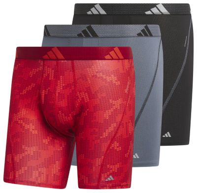 adidas Men's Performance Mesh Graphic 3-Pack Boxer Brief Mens Apparel Underwear