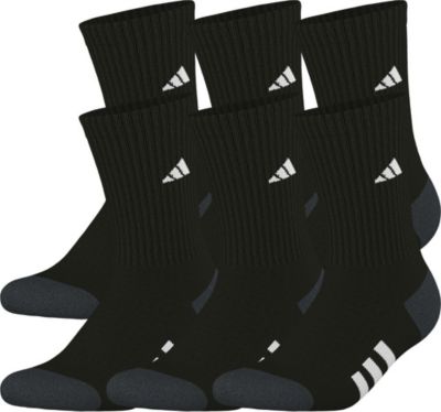adidas Youth Athletic Cushioned 6-Pack Crew Socks Unisex Accessories Socks