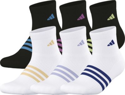 adidas Girls' Superlite 3.0 6-Pack Quarter Socks Unisex Accessories Socks
