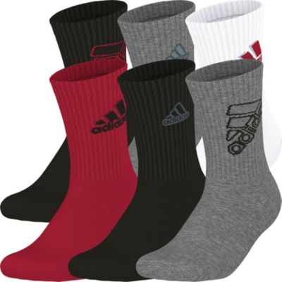 adidas Youth Cushioned Mixed 2.0 6-Pack Crew Socks Unisex Accessories Socks