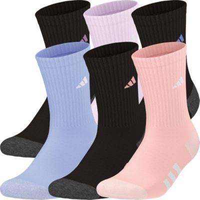 adidas Girl's Athletic Cushioned 6-Pack Crew Socks Unisex Accessories Socks
