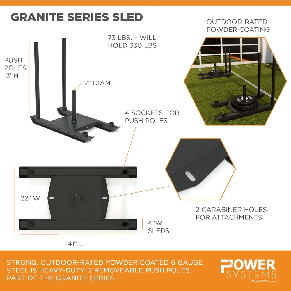 Power Systems Granite Series Sled Exercise & Wellness Functional Training Speed Training