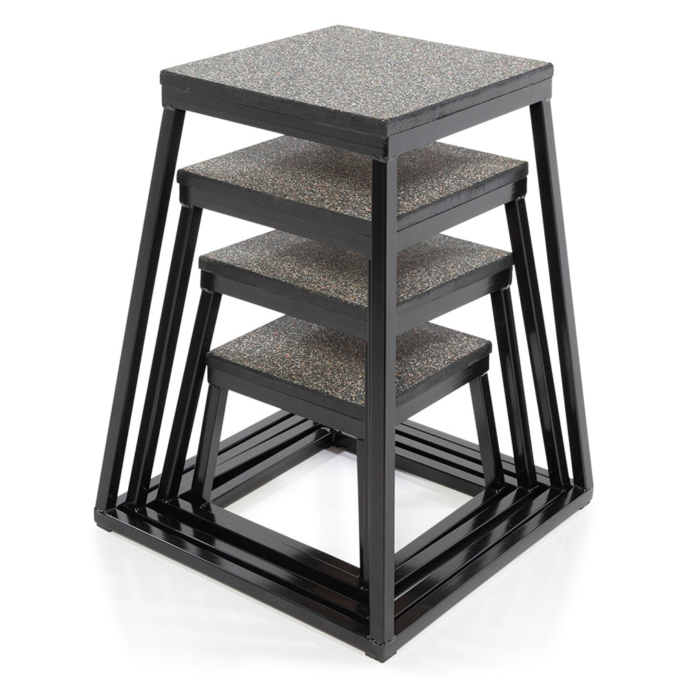 Power Systems Power-Plyo Boxes Black Exercise & Wellness Functional Training Plyo Boxes