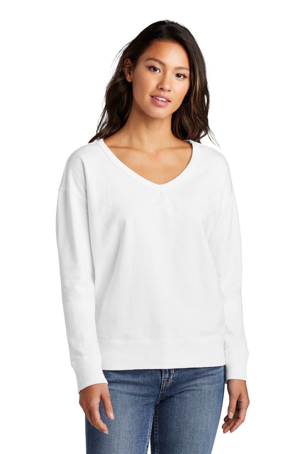 Port & Company Ladies Beach Wash Garment-Dyed V-Neck Sweatshirt Womens Apparel Sweatshirts & Fleece