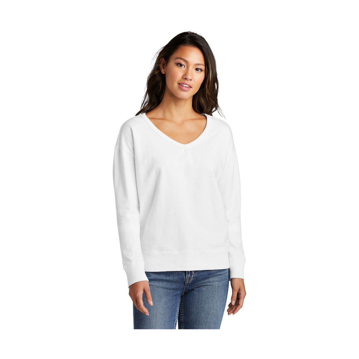 Port & Co Women's Beach Wash Garment-Dyed V-Neck Sweatshirt LPC098V