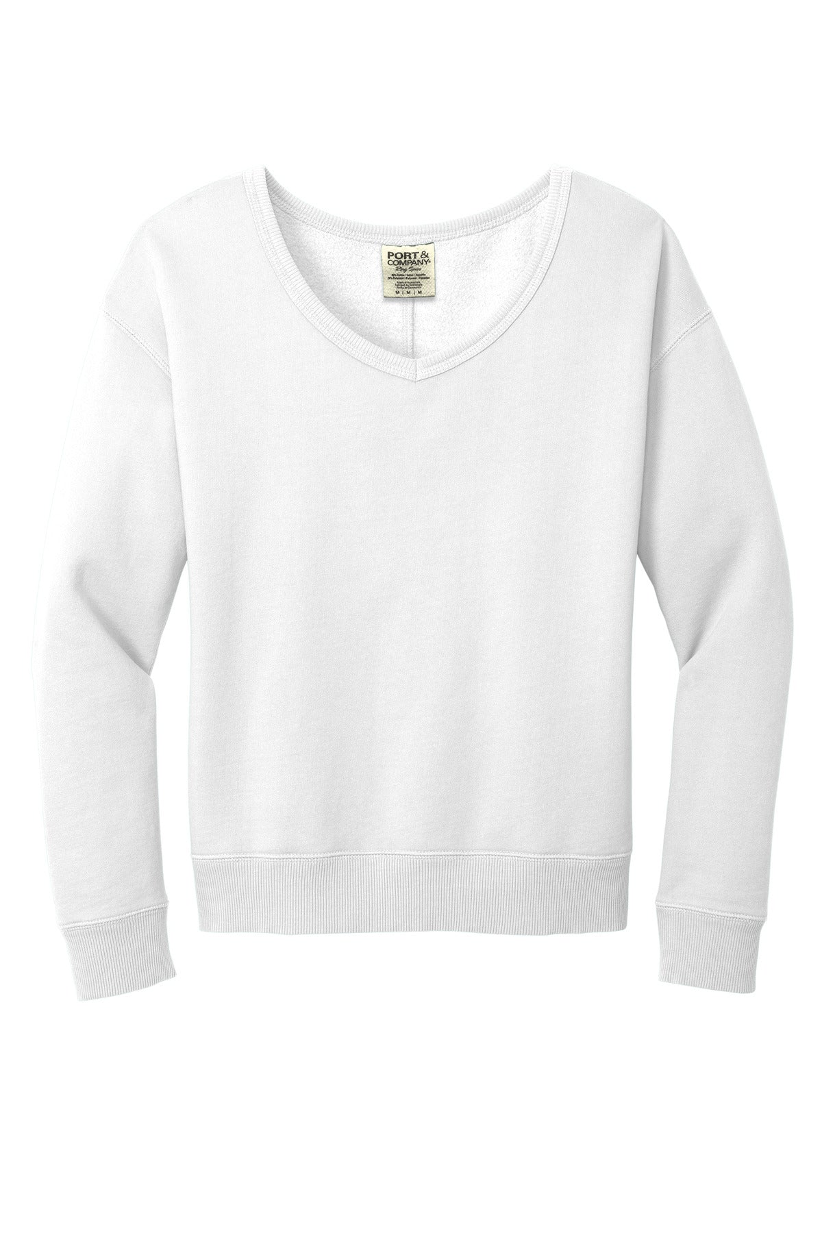 Port & Company Ladies Beach Wash Garment-Dyed V-Neck Sweatshirt Womens Apparel Sweatshirts & Fleece