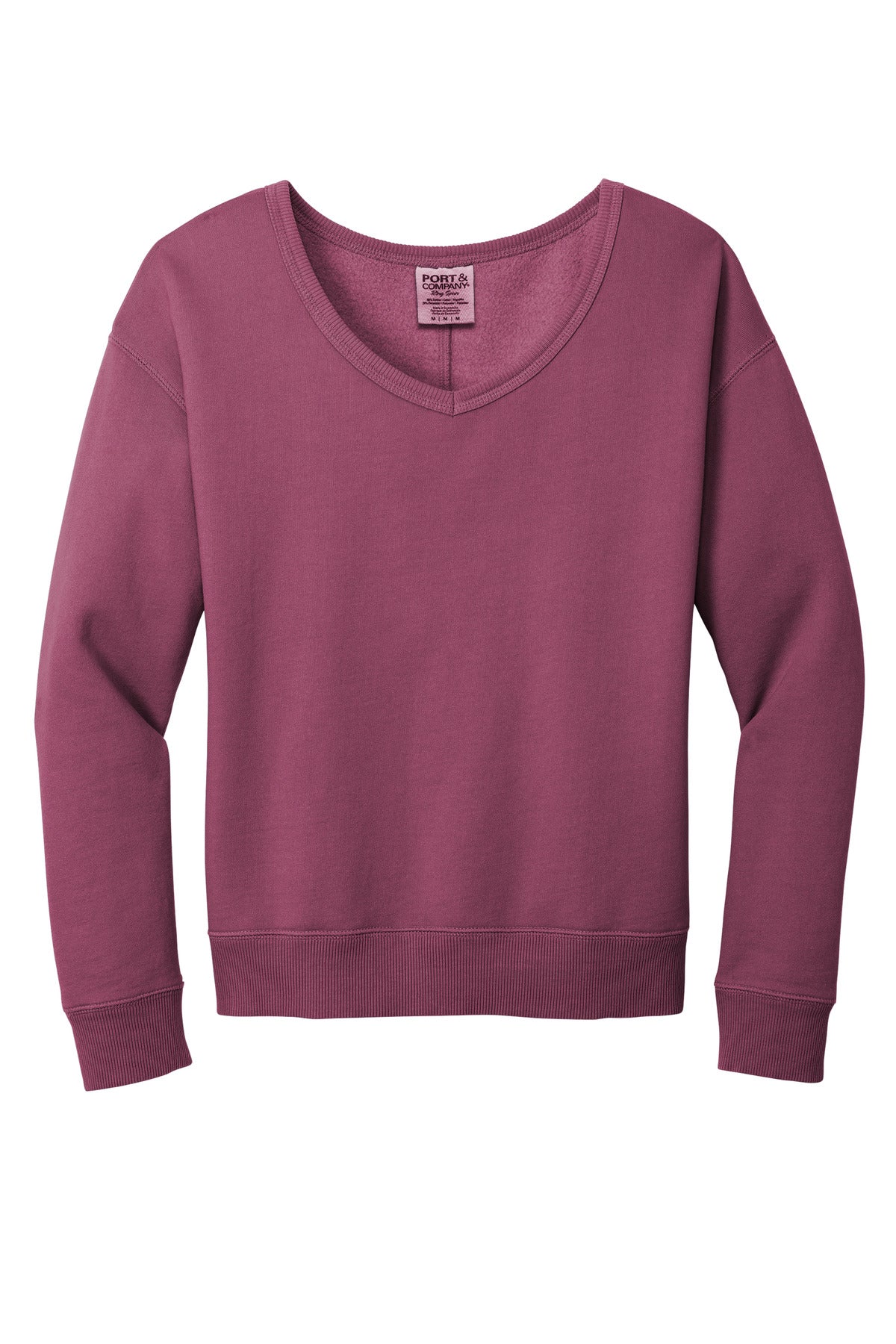 Port & Company Ladies Beach Wash Garment-Dyed V-Neck Sweatshirt Womens Apparel Sweatshirts & Fleece