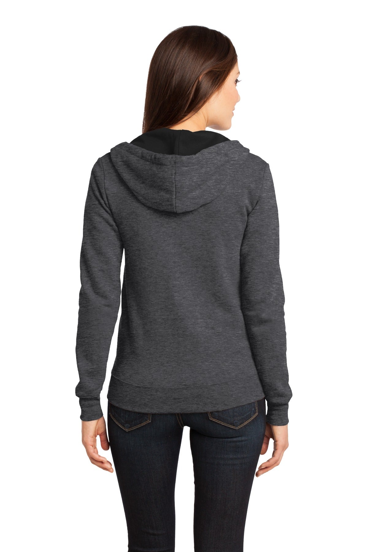 District Juniors The Concert Fleece Full-Zip Hoodie. DT801 Womens Apparel Sweatshirts & Fleece