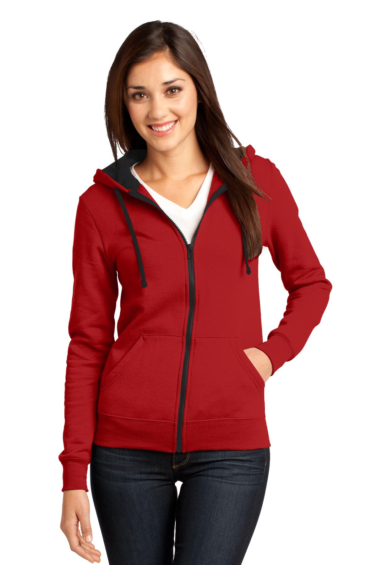 District Juniors The Concert Fleece Full-Zip Hoodie. DT801 Womens Apparel Sweatshirts & Fleece