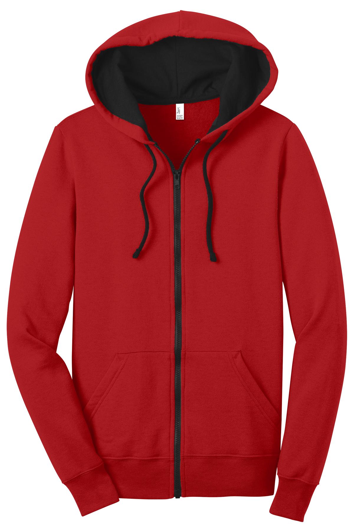District Juniors The Concert Fleece Full-Zip Hoodie. DT801 Womens Apparel Sweatshirts & Fleece