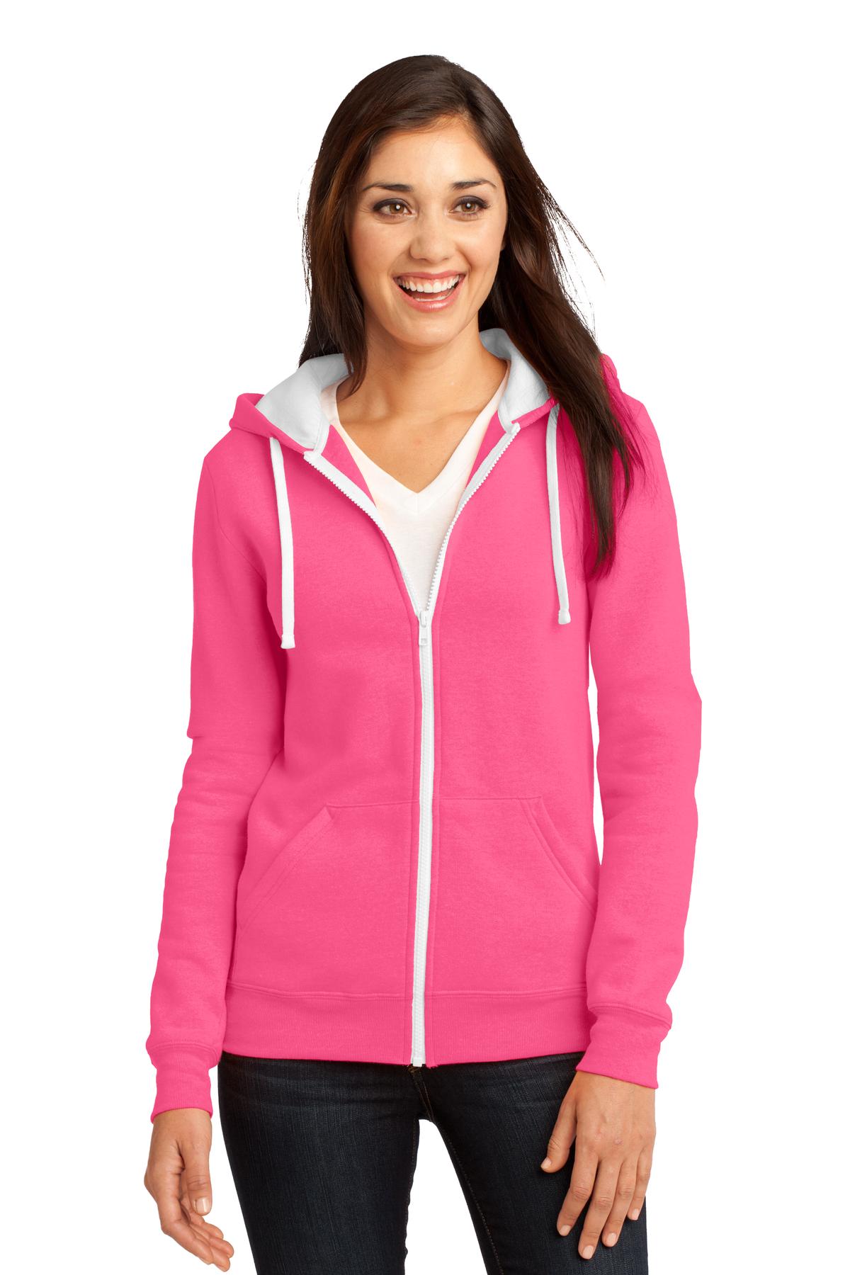 District Juniors The Concert Fleece Full-Zip Hoodie. DT801 Womens Apparel Sweatshirts & Fleece
