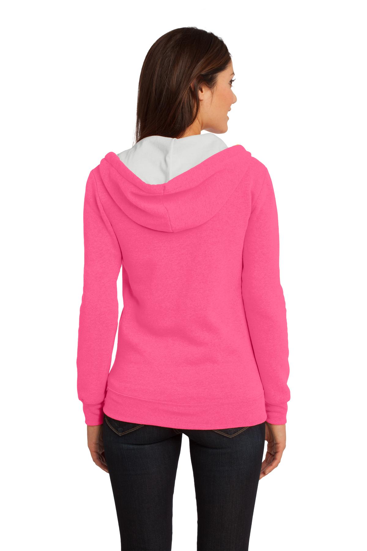 District Juniors The Concert Fleece Full-Zip Hoodie. DT801 Womens Apparel Sweatshirts & Fleece