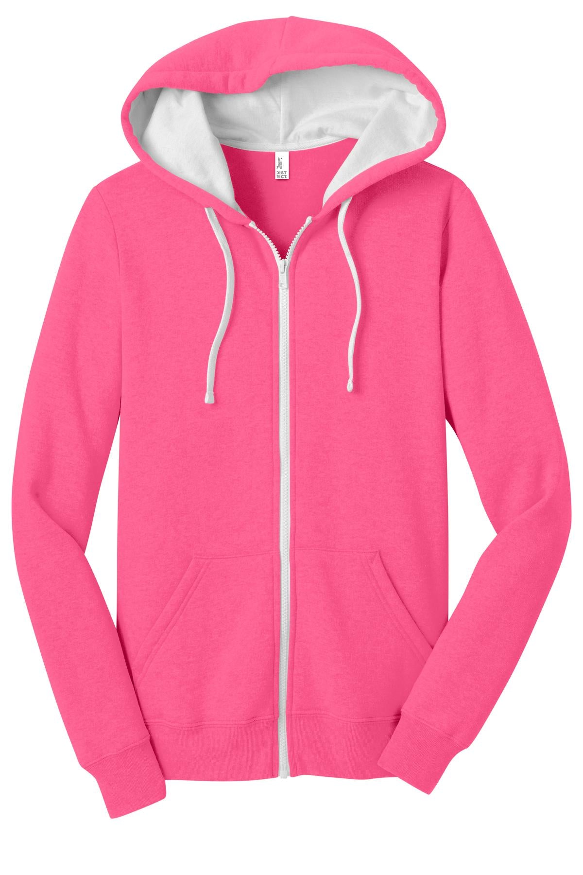 District Juniors The Concert Fleece Full-Zip Hoodie. DT801 Womens Apparel Sweatshirts & Fleece