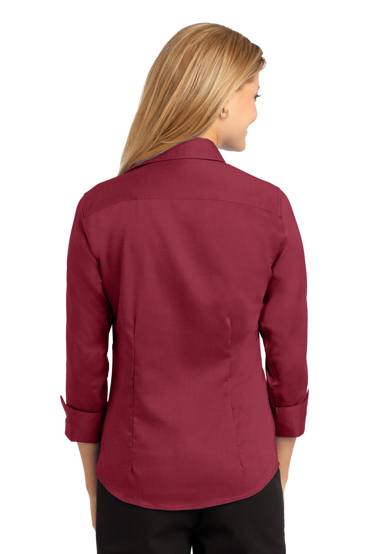Red House Women's 3/4-Sleeve Nailhead Non-Iron Shirt. RH69 Corporate Apparel Shirts & Tops