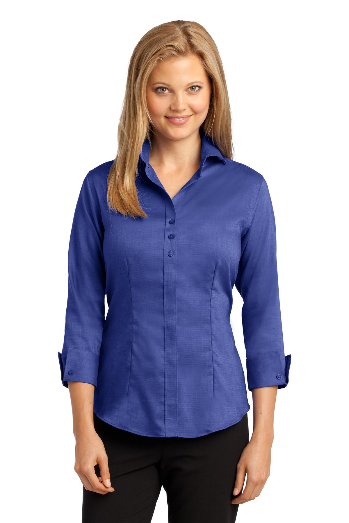 Red House Women's 3/4-Sleeve Nailhead Non-Iron Shirt. RH69 Corporate Apparel Shirts & Tops