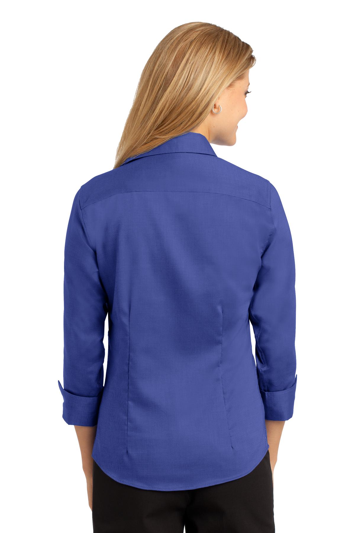 Red House Women's 3/4-Sleeve Nailhead Non-Iron Shirt. RH69 Corporate Apparel Shirts & Tops