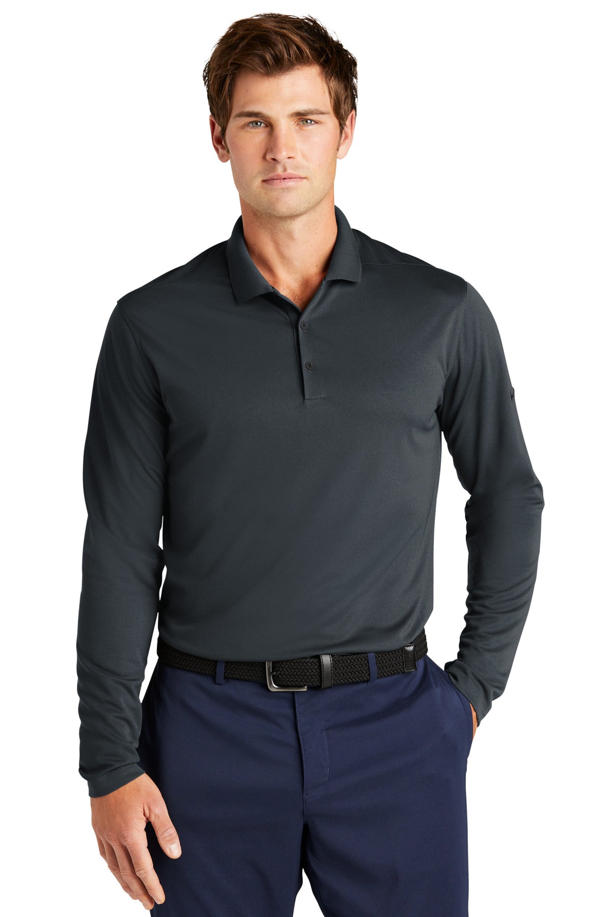 Nike Men's Dri-FIT Micro Pique 2.0 Long Sleeve Polo. NKDC2104 Corporate Apparel Shirts & Tops