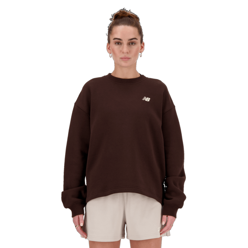 New Balance Women's Linear Heritage Brushed Back Fleece Crewneck Womens Apparel Sweatshirts & Fleece